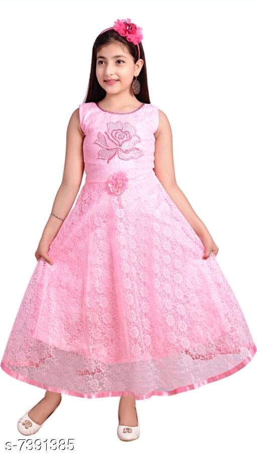 Peach Color Net Designer Baby Frock  Childbird Kids Couture  3693469