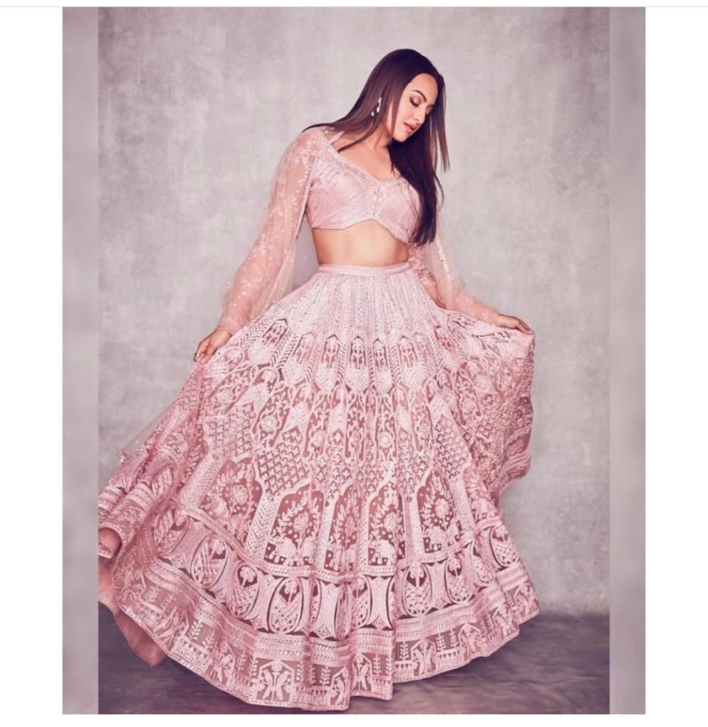 Affordable hand work lehenga online Affordable hand work lehenga online  Heavy bridal lehnga in net fabric with patch work and hand embroidery. -  Deeveecouture - Medium