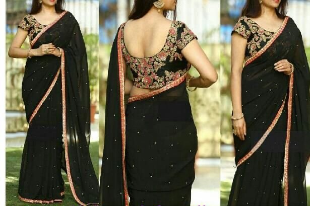 fcity.in - Lovely Marble Chiffon Embroidered Saree / Harshita Attractive  Fancy